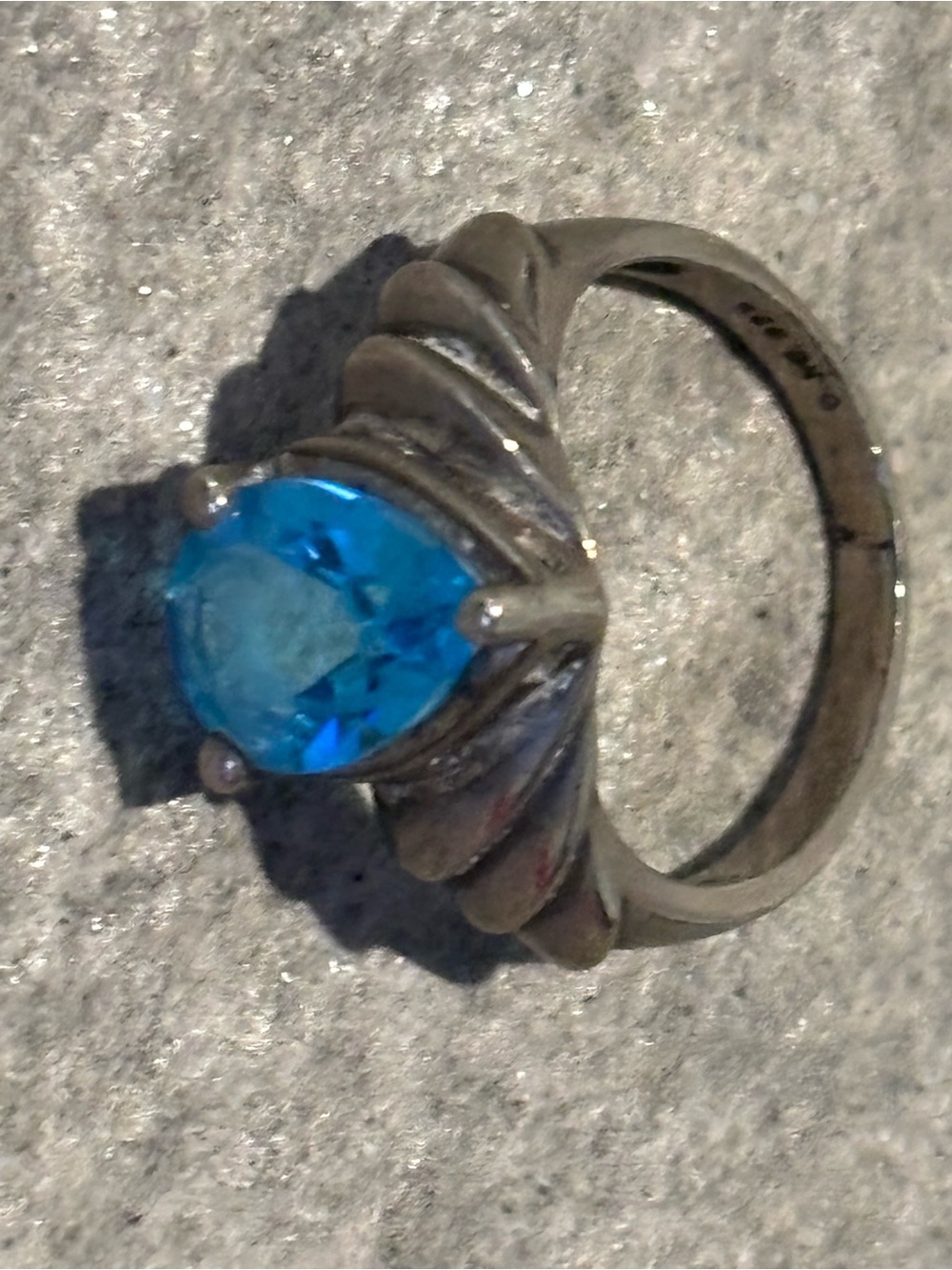 .925 Sterling Silver Blue Topaz RING Sz 7